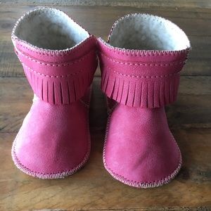 Baby Girl Pink Fringe Ugg Inspired Boot